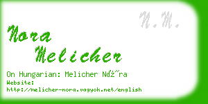 nora melicher business card